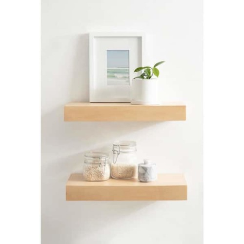 Havlock 2.25 in. x 18.00 in. Natural Wood Floating Decorative Wall Shelf