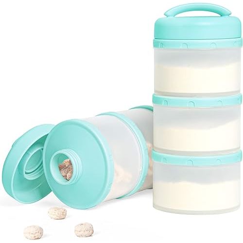 Termichy Stackable Formula Dispenser Portable Milk Powder Container, 2 Pack, Mint