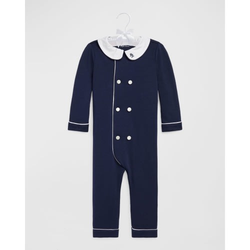 Boy's Double Breasted Embroidered Coverall, Size 3M-24M