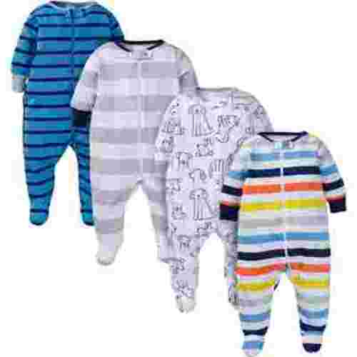 Onesies Brand Baby Boy Sleep 'N Plays Footed Pajamas, 4-Pack, Newborn - 6/9M