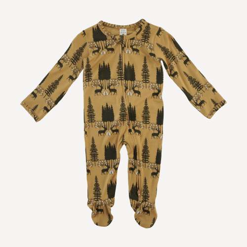 long sleeve two way zipper footie | taffy magical forest | bamboo – kate quinn