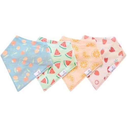 Copper Pearl Baby Bandana Bibs - 4 Pack Soft Cotton Bibs for Drooling & Teething, Absorbent, Adjustable Fit, Many Styles
