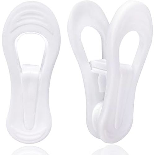 White Hanger Clips for Plastic Hangers 60 Pack, Multi-Purpose Plastic Clips Easily Add on Clothes Skirt Hangers, Strong Finger Clips for Home, Office, Closet