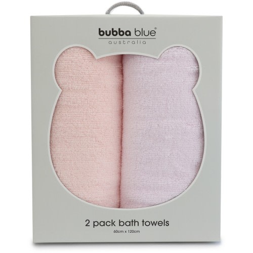 Bubba Blue Nordic Bath Towels 2 Pack - Rose/Lilac