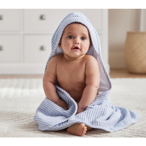 Oxford Stripe Baby Hooded Towel | Pottery Barn Kids