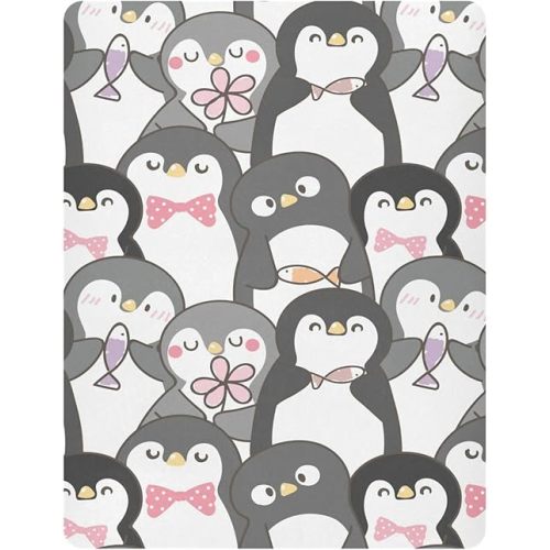 Pfrewn Crib Sheets for Boys Girls Cute Cartoon Penguin Fitted Crib Sheet Fits Standard Crib Mattress Pads Stretch Soft Toddler Baby Sheet, 52x28x9IN