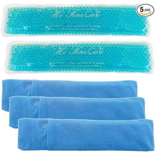 Perineal Cooling Pad, Postpartum Cold Packs Gel Bead Ice Pack Cold Therapy for Women After Pregnancy and Delivery, 2 Ice Pack and 3 Cover (Blue)