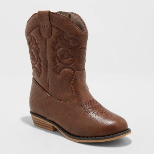 Toddler Memphis Zipper Western Boots - Cat & Jack™, Color: Cognac, Size: 7T