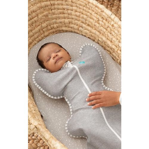Love to Dream Swaddle UP, Gray, Newborn, 5-8.5 lbs., Dramatically Better Sleep, Allow Baby to Sleep in Their Preferred arms up Position for self-Soothing, snug fit Calms Startle Reflex