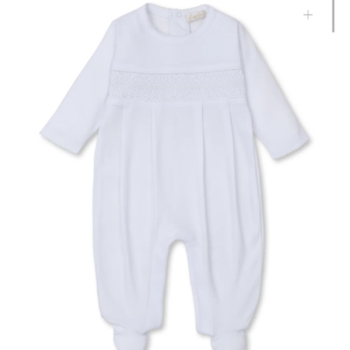 Hand Smocked CLB Charmed White Footie