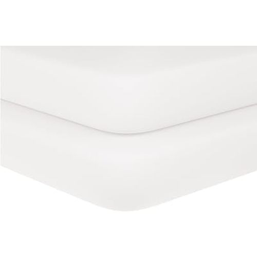 Organic Cotton White Fitted Crib Sheets for Standard Crib Mattresses – GOTS Certified 100% Organic Cotton, All-Natural, Extra-Soft, Breathable, Chemical-Free, Elastic Crib Sheets (White - 2 Pack)