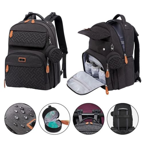 BabbleRoo Diaper Bag Backpack - Travel Backpack, Baby Diaper Bag with Changing Pad & Accessories