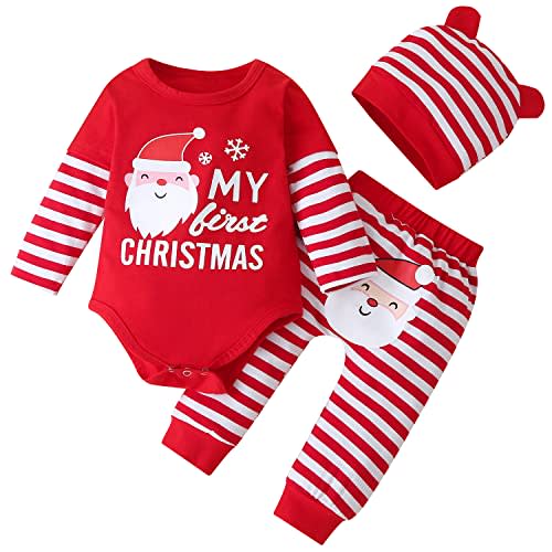 Fullfamous Baby Girl's 3pc Frill Long Sleeve Romper and Pant Set