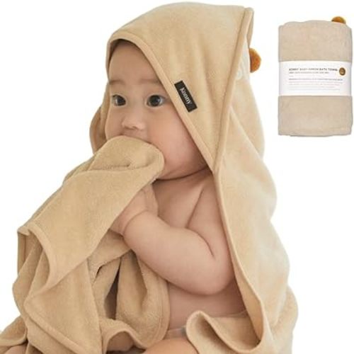 Konny Baby Apron Bath Towel Newborn Essentials Cloths - New Beige (0M - 3Y)…