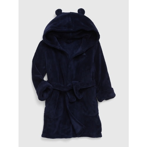 Toddler Recycled Fuzzy Robe in dark night