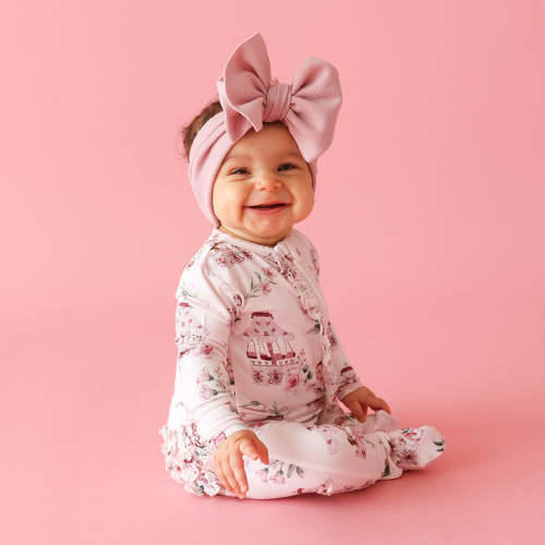 Parisian Carousel Footie Ruffled Zippered One Piece