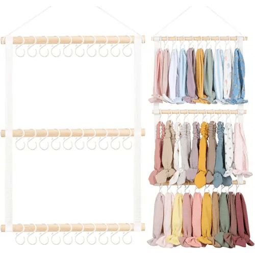 POVETIRE Headband Holder Head Bands Organizer for Girls, Baby Headbands Hair Accessories Organizer Storage Wall Hanging Decor for Nursery Toddler Girls Room