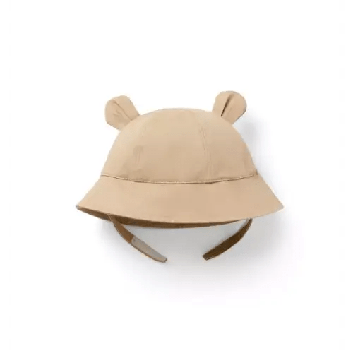 Baby Washed Khaki Baby Bear Ear Bucket Hat by Janie and Jack