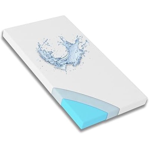 2" Crib and Toddler Mattress Topper, 27.5"x52" Size with Super Soft Water-Resistant, Detachable & Machine Washable Cover, CertiPUR-US Certified Gel-Infused Memory Foam Pad, Pure White