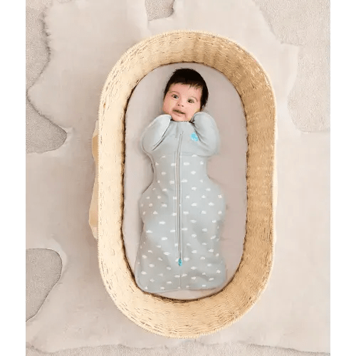 Swaddle Up™ 1.5 TOG Cotton Light Olive Mini Cloud