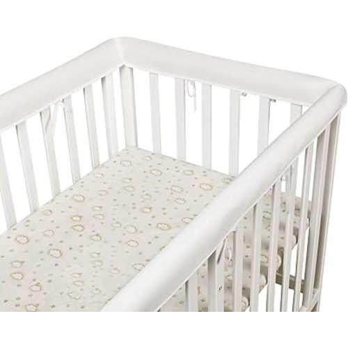 Breathable Bilayer Mesh Corner Edge,Soft Crib Guards, Guard Rail Protector, Suits for Most Standard Bed (4pc, White)