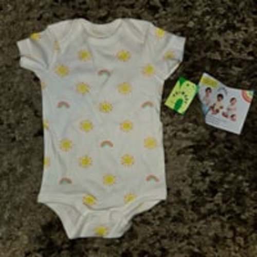 Primary HELLO SUNSHINE 100% Organic Onesie, 3-6 Months (#248)