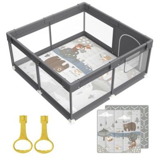 Fodoss Baby Playpen with Mat ，47 x 47 In Playpen for Babies and Toddlers, Indoor & Outdoor Activity Center, Safety Baby Fence