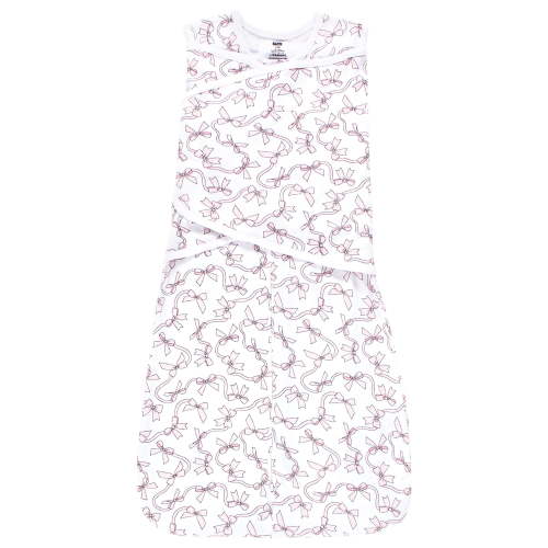 Hudson Baby Infant Girl Convertible Swaddle Sleep Sack, Pink Bows, 0-3 Months