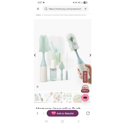 Momcozy Innovative Push-Press Design Bottle Brush Kit