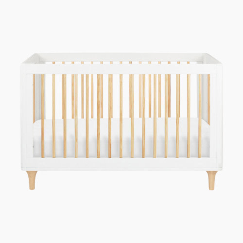 babyletto Lolly 3-in-1 Convertible Crib with Toddler Bed Conversion Kit - White/Natural