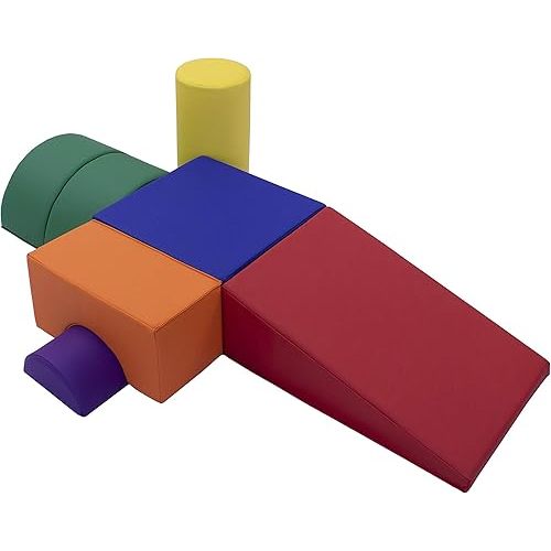 FDP Playtime and Climb Soft Play Set - 6-Piece Baby Climbing Blocks and Indoor Play Gym - Soft Play Climbing for Toddlers and Infants 10m+ (Assorted)