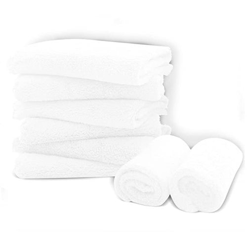 8 Pack Large Burp Cloths for Baby - 20" by 10" Ultra Absorbent Burping Cloth, Hand Washcloths, Newborn Towel - Milk Spit Up Rags - Burpy Cloths for Unisex, Boy, Girl - Burp Cloths Set(White)