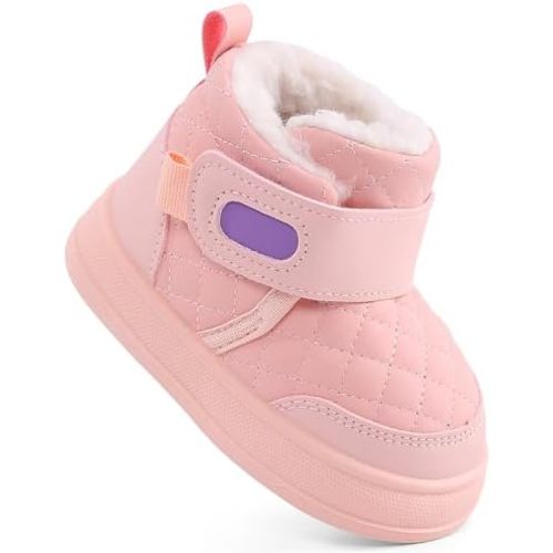 Toddler Snow Boots Boys Girls Waterproof Winter Outdoor Shoes Warm Faux Fur Ankle Booties with Slip Resistant Sole
