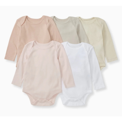 Solid Organic Cotton Long Sleeve Baby Bodysuits 5 Pack - Pink Sand – Burt's Bees Baby