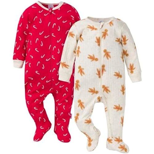 Gerber Baby Unisex 2-Pack 2-Way Zip Textured Sleep 'N Play