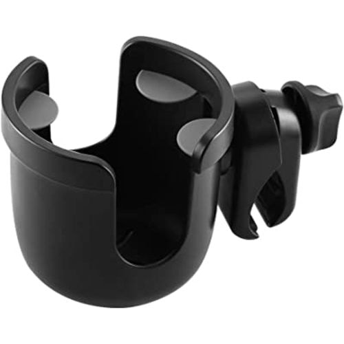 Accmor Stroller Cup Holder, Universal Cup Holder, Bike Cup Holder, 360° Rotatable Large Caliber Drinks Holder for Stroller, Bike, Wheelchair, Walker, Black