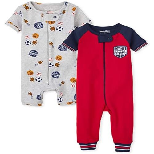 The Children's Place Baby And Toddler Boys Sports Snug Fit Cotton One Piece Pajamas 2-Pack