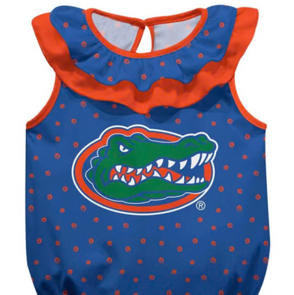 Vive La Fete Florida Gators Baby Girls ROYAL Ruffle Short Sleeve Dress - 8971766