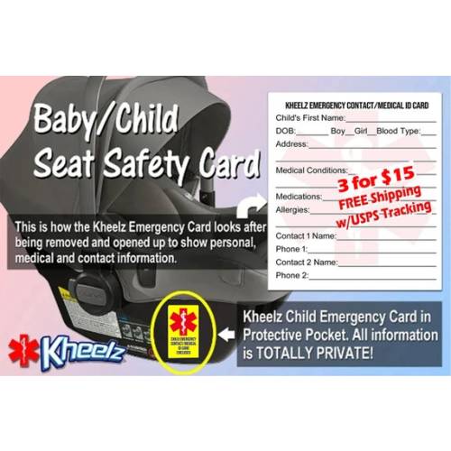Emergency Car Seat Sticker Baby Seat ID Sticker Car Seat ID - Etsy