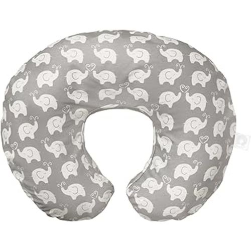 Boppy Nursing Pillow Original Support, Gray Elephant Sprinkles, Ergonomic Nursing Essentials for Bottle and Breastfeeding, Firm Fiber Fill, with Removable Nursing Pillow Cover, Machine Washable