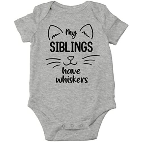 AW Fashions My Siblings Have Whiskers Baby Bodysuit Funny Cute Infant Outfit Romper Clothing Boys Girls