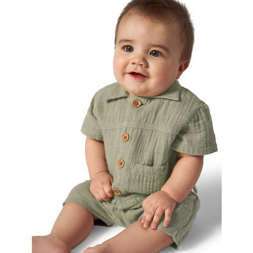 Modern Moments by Gerber Baby Boy Cotton Short Sleeve Shirt and Short Set, 2-Piece, Sizes 0/3 Months - 24 Months