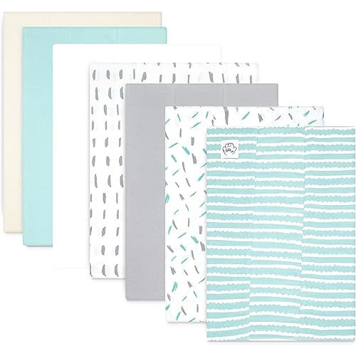 Baby Burp Cloths for Boys and Girls - 7 Pack Large 100% Cotton - Double Layered Extra Absorbent Burp Rags, Mint