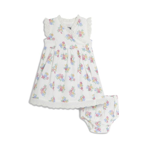 Floral Cotton Wrap Dress & Bloomers, 6-12M