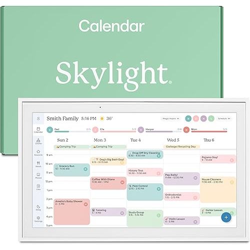 Skylight Calendar: 15 inch Digital Calendar & Chore Chart, Smart Touchscreen Interactive Display for Family Schedules - Wall Mount Included