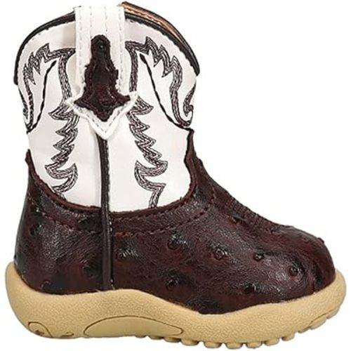 ROPER Infant Girls Cowbaby Bumps Embroidery Round Toe Casual Boots Mid Calf - Brown