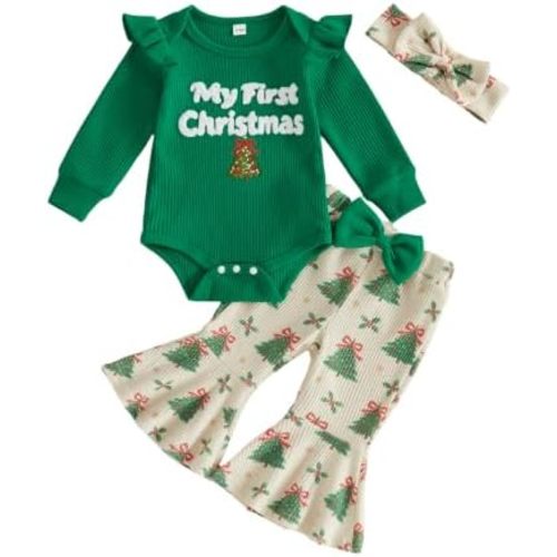 Newborn Baby Girl Clothes Football Outfits Waffle Romper Pants Set