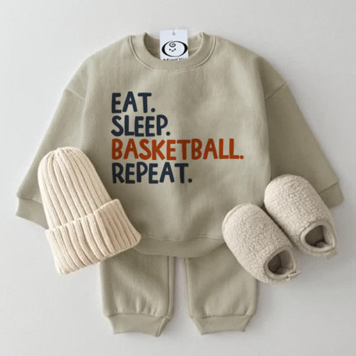 EAT SLEEP BASKETBALL REPEAT Baby Set - 3-6m