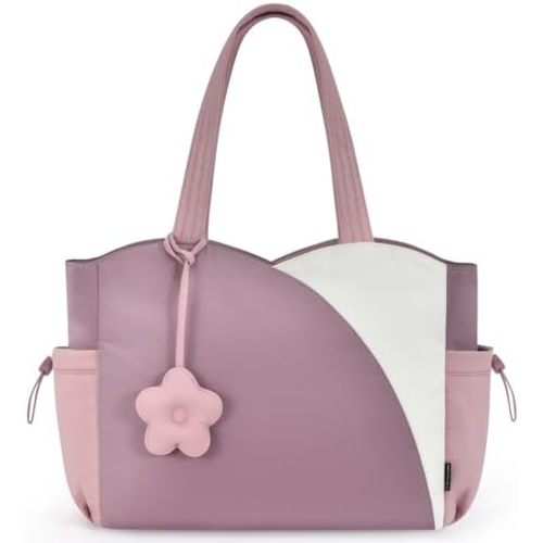 LOVEVOOK Tote Bag for Women, Puffer Work Bags with Zipper for Daily Travel College, Teacher Nurse Laptop Handbags Purses Gift