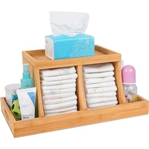 Three colors Bamboo Diaper Organizer, Wooden Diaper Caddy Organizer, Changing Table Organizer, Diaper Storage Organizer, Nursery Baby Organization